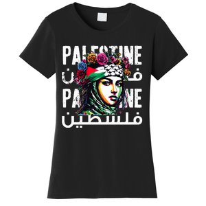 A Palestinian Girl Wearing A Palestinian Bandana Palestine  Women's T-Shirt