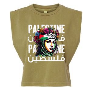 A Palestinian Girl Wearing A Palestinian Bandana Palestine  Garment-Dyed Women's Muscle Tee