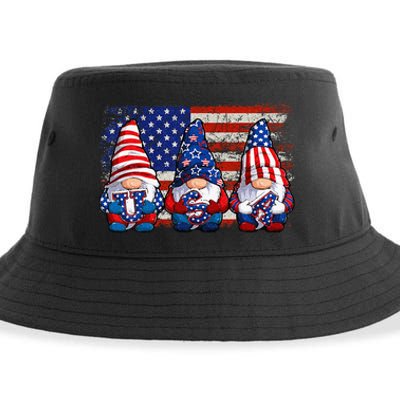 American Patriotic Gnomes USA Independence Day 4th Of July Sustainable Bucket Hat