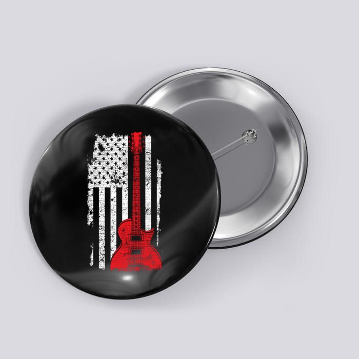 American Pride Guitarist USA Flag Guitar Button