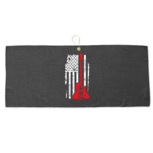 American Pride Guitarist USA Flag Guitar Large Microfiber Waffle Golf Towel