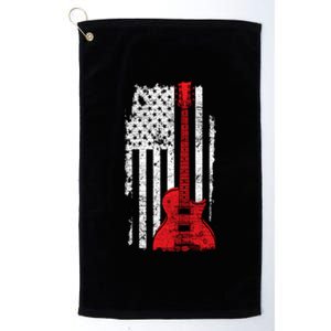 American Pride Guitarist USA Flag Guitar Platinum Collection Golf Towel