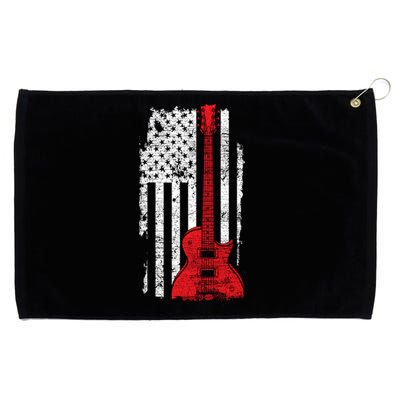 American Pride Guitarist USA Flag Guitar Grommeted Golf Towel