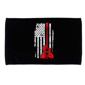 American Pride Guitarist USA Flag Guitar Microfiber Hand Towel