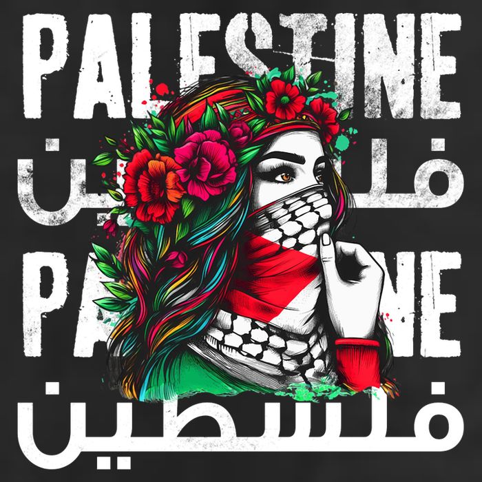A Palestinian Girl With A Palestinian Bandana Palestine 7 Panel Mesh Trucker Snapback Hat