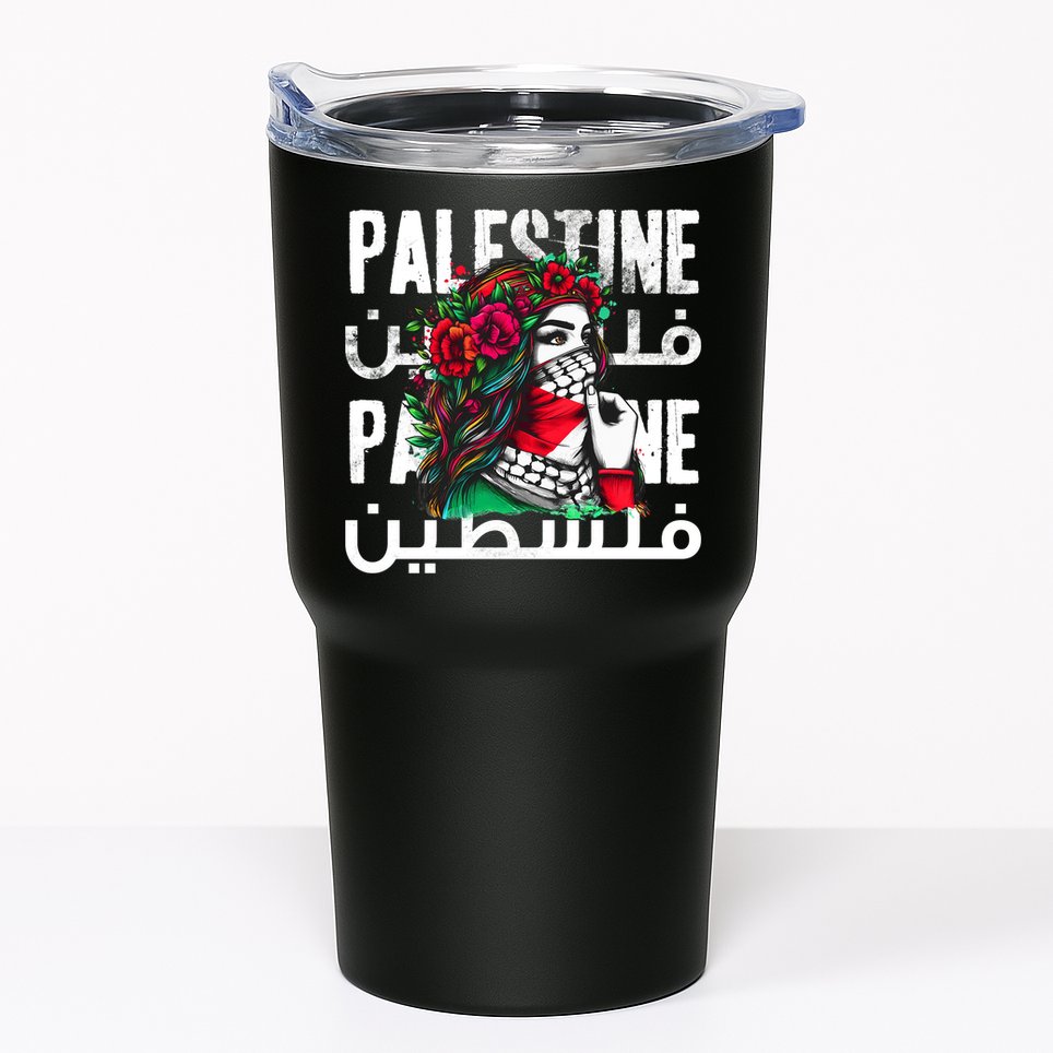 A Palestinian Girl With A Palestinian Bandana Palestine Tumbler