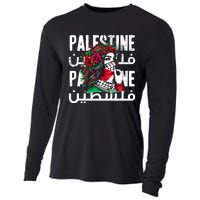 A Palestinian Girl With A Palestinian Bandana Palestine Cooling Performance Long Sleeve Crew