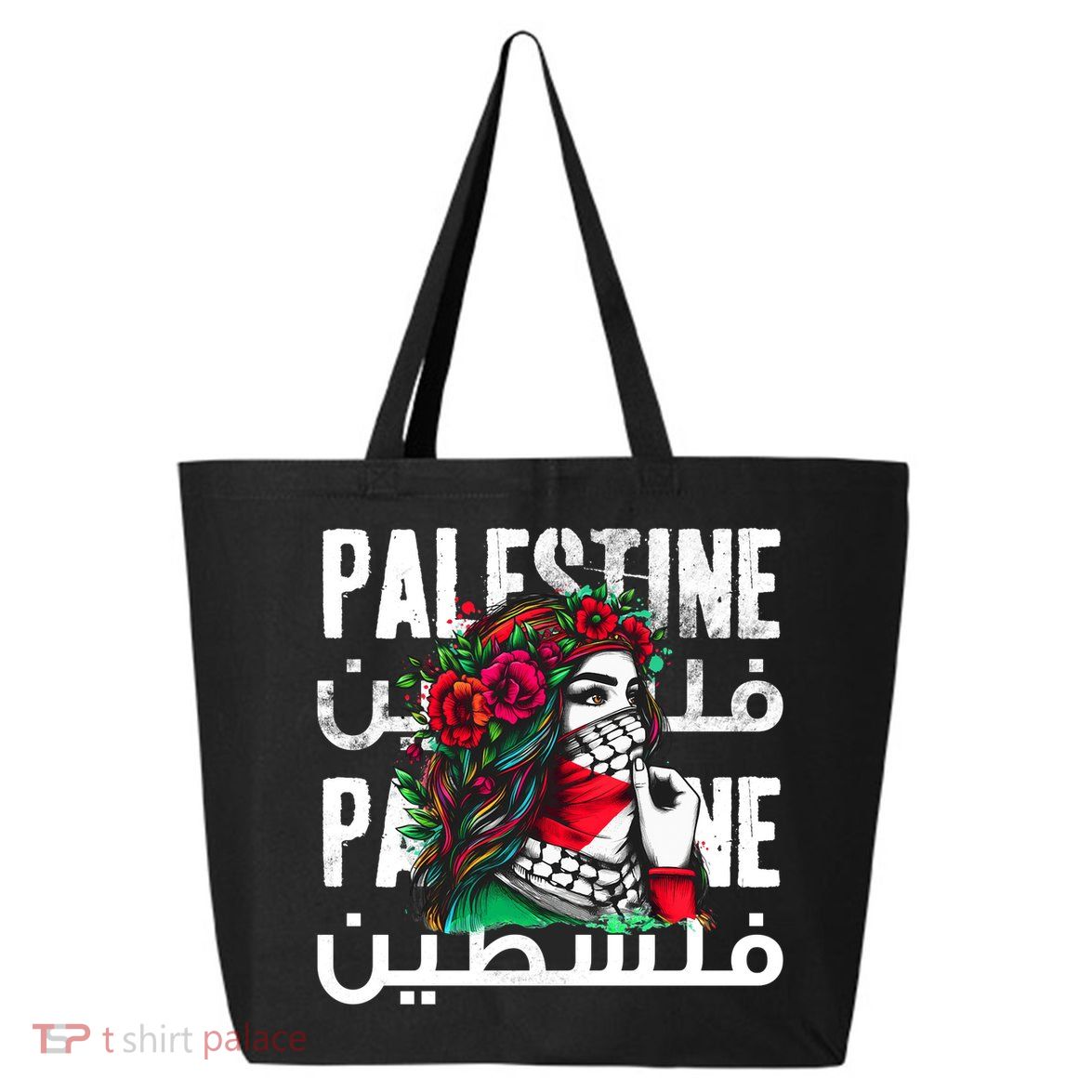 A Palestinian Girl With A Palestinian Bandana Palestine 25L Jumbo Tote