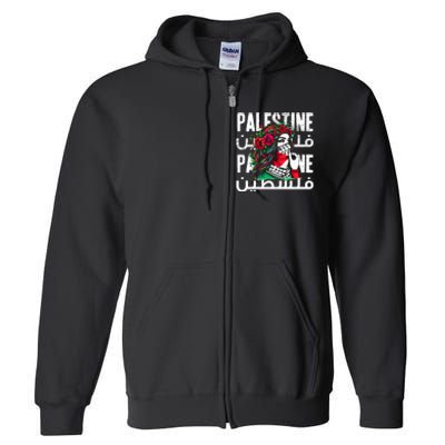 A Palestinian Girl With A Palestinian Bandana Palestine Full Zip Hoodie