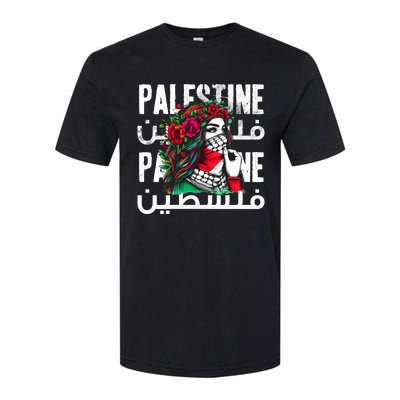 A Palestinian Girl With A Palestinian Bandana Palestine Softstyle CVC T-Shirt