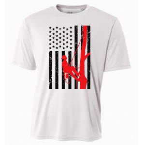 Arborist Patriotic Gift Distressed American Flag 4th of July Cooling Performance Crew T-Shirt