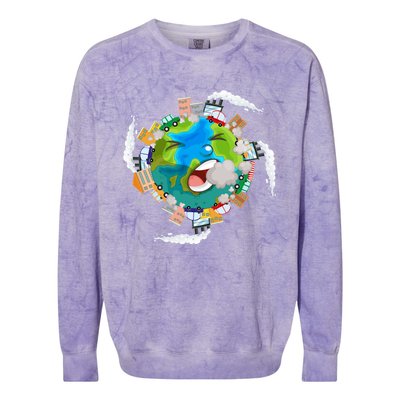 Air Pollution Global Warming Renewable Energy Gift Colorblast Crewneck Sweatshirt