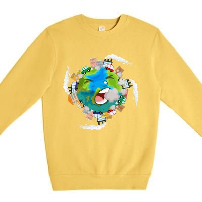 Air Pollution Global Warming Renewable Energy Gift Premium Crewneck Sweatshirt