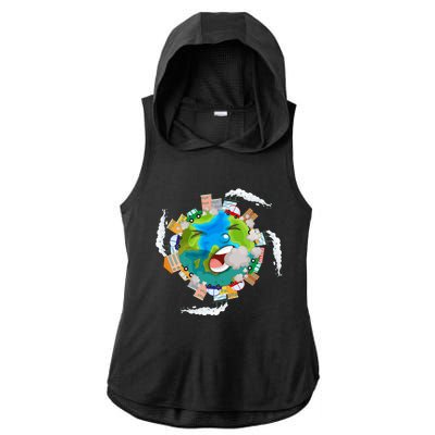 Air Pollution Global Warming Renewable Energy Gift Ladies PosiCharge Tri-Blend Wicking Draft Hoodie Tank