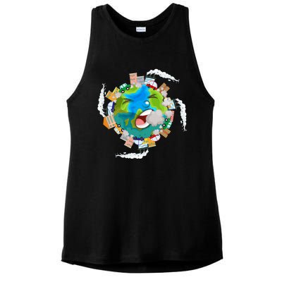 Air Pollution Global Warming Renewable Energy Gift Ladies PosiCharge Tri-Blend Wicking Tank