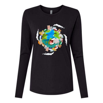 Air Pollution Global Warming Renewable Energy Gift Womens Cotton Relaxed Long Sleeve T-Shirt