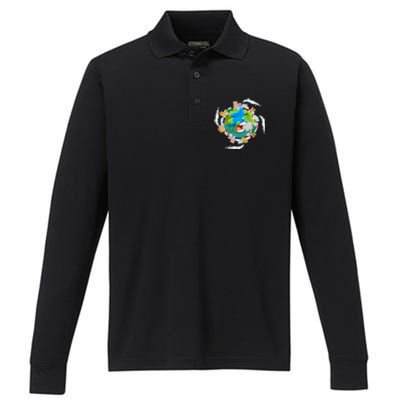 Air Pollution Global Warming Renewable Energy Gift Performance Long Sleeve Polo