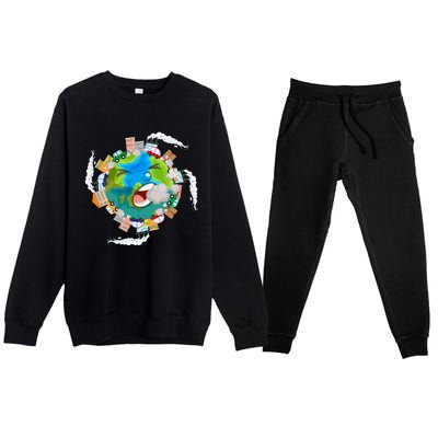 Air Pollution Global Warming Renewable Energy Gift Premium Crewneck Sweatsuit Set