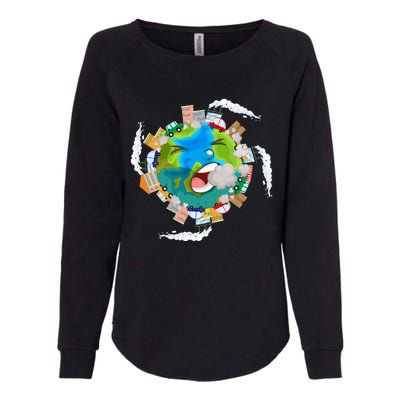 Air Pollution Global Warming Renewable Energy Gift Womens California Wash Sweatshirt