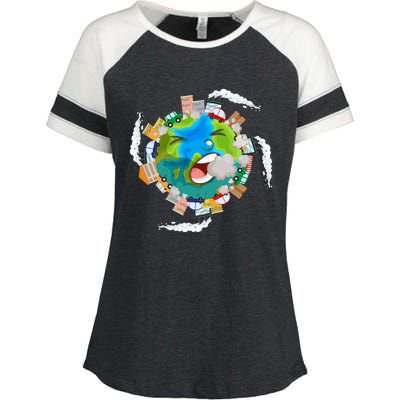 Air Pollution Global Warming Renewable Energy Gift Enza Ladies Jersey Colorblock Tee