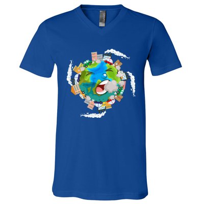 Air Pollution Global Warming Renewable Energy Gift V-Neck T-Shirt