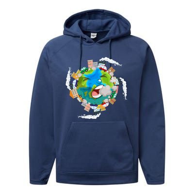 Air Pollution Global Warming Renewable Energy Gift Performance Fleece Hoodie