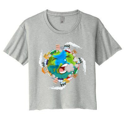 Air Pollution Global Warming Renewable Energy Gift Women's Crop Top Tee