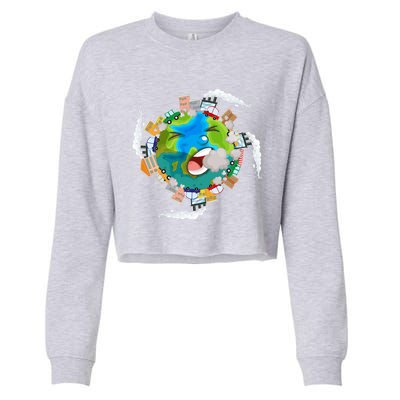 Air Pollution Global Warming Renewable Energy Gift Cropped Pullover Crew