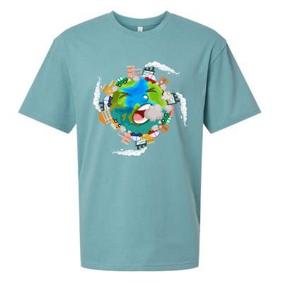 Air Pollution Global Warming Renewable Energy Gift Sueded Cloud Jersey T-Shirt