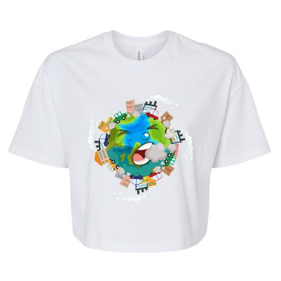 Air Pollution Global Warming Renewable Energy Gift Bella+Canvas Jersey Crop Tee