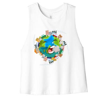 Air Pollution Global Warming Renewable Energy Gift Women's Racerback Cropped Tank