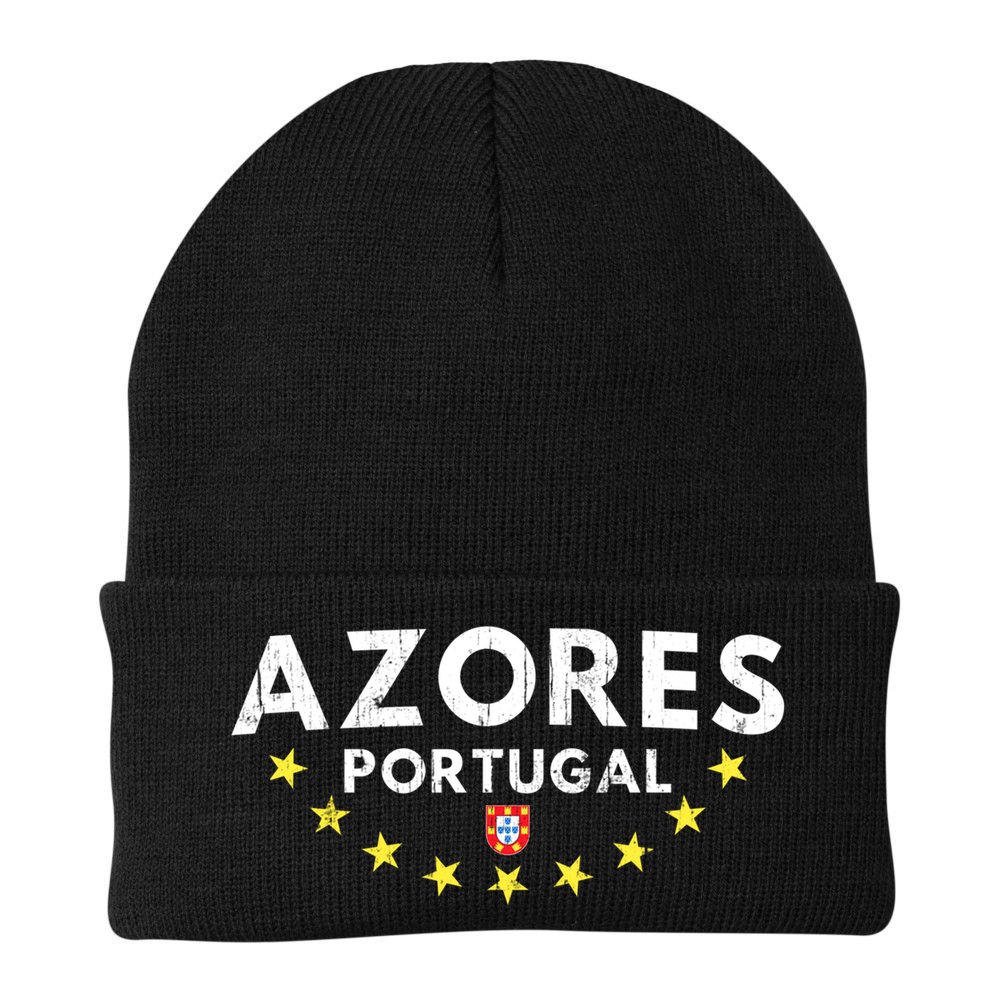 Azores Portugal Gift Distressed Souvenir Vacation Azorean Funny Gift Beanie