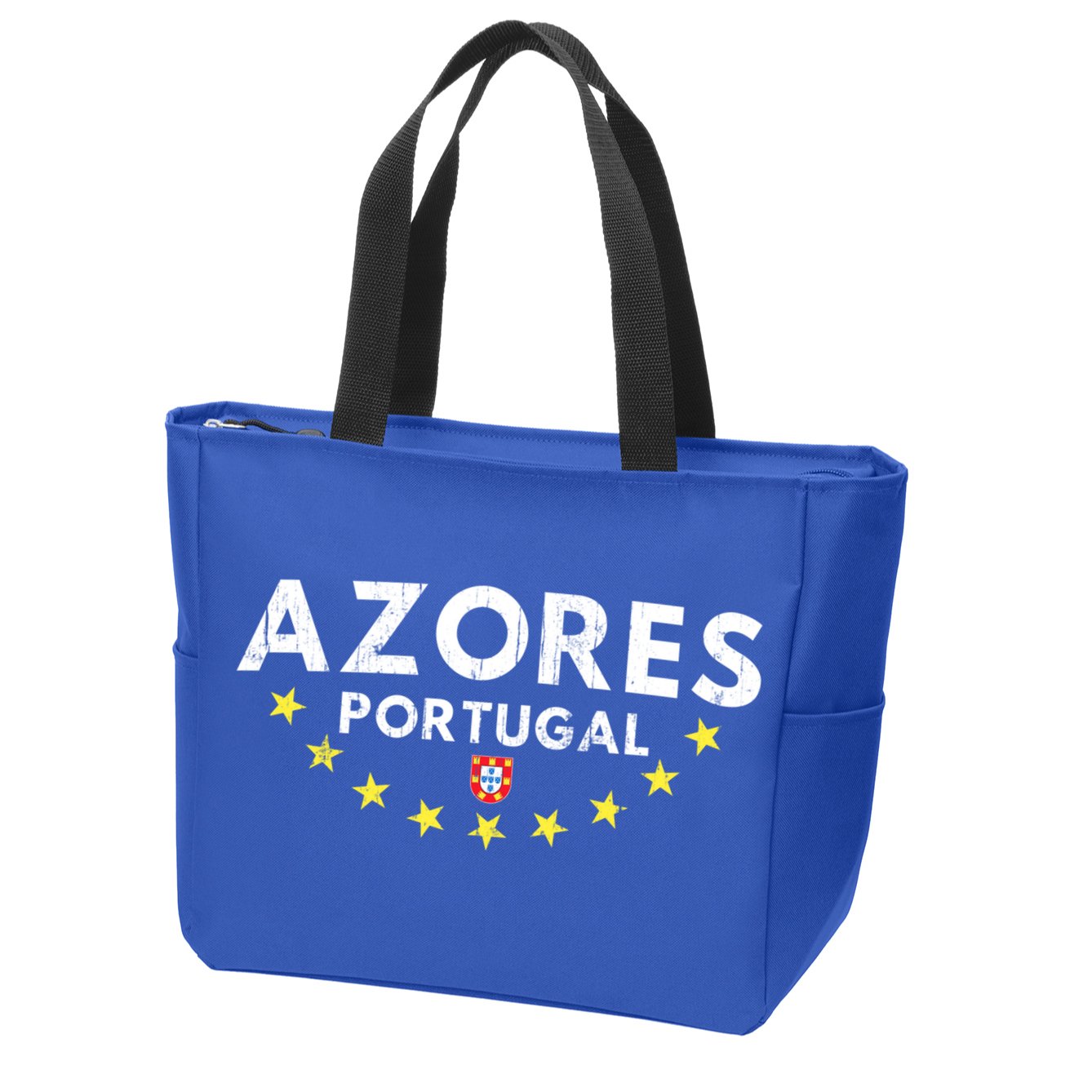 Azores Portugal Gift Distressed Souvenir Vacation Azorean Funny Gift Zip Tote Bag