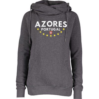 Azores Portugal Gift Distressed Souvenir Vacation Azorean Funny Gift Womens Funnel Neck Pullover Hood