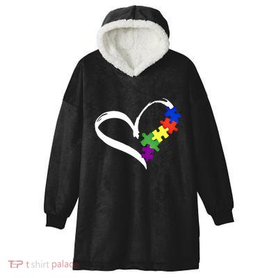 Autism Puzzle Gift Love Gift Gift Hooded Wearable Blanket