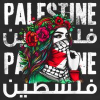 A Palestinian Girl Wearing A Palestinian Bandana Palestine 7 Panel Mesh Trucker Snapback Hat