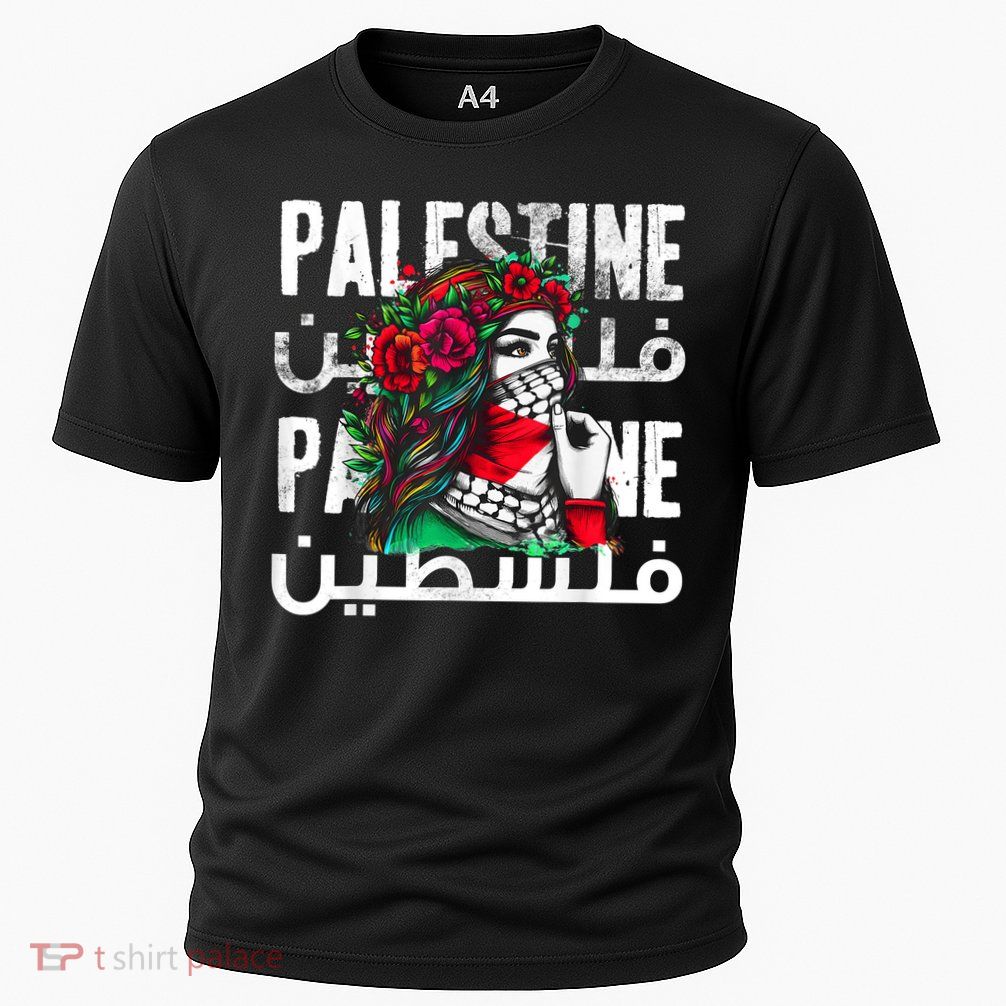 A Palestinian Girl Wearing A Palestinian Bandana Palestine Performance Shirt