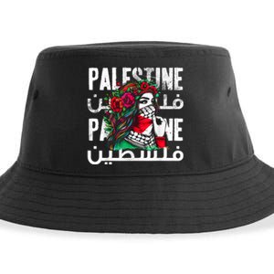 A Palestinian Girl Wearing A Palestinian Bandana Palestine Sustainable Bucket Hat