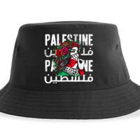 A Palestinian Girl Wearing A Palestinian Bandana Palestine Sustainable Bucket Hat