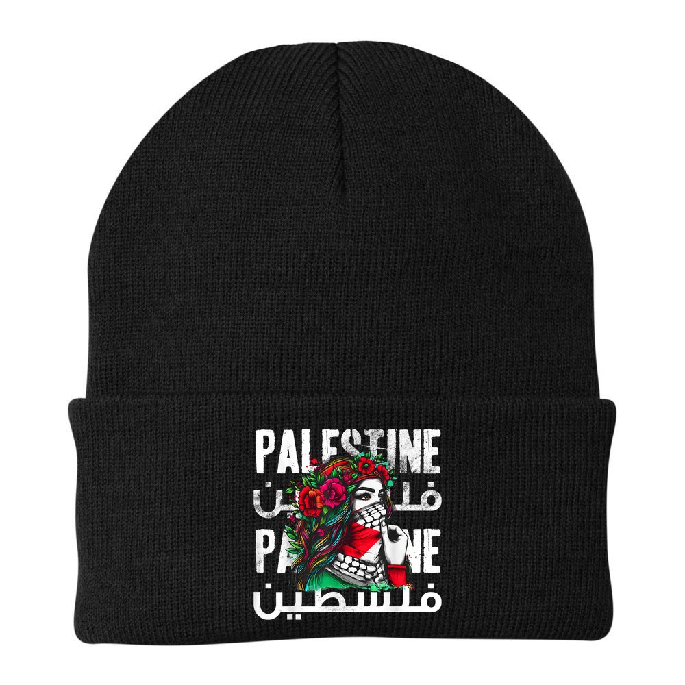 A Palestinian Girl Wearing A Palestinian Bandana Palestine Beanie