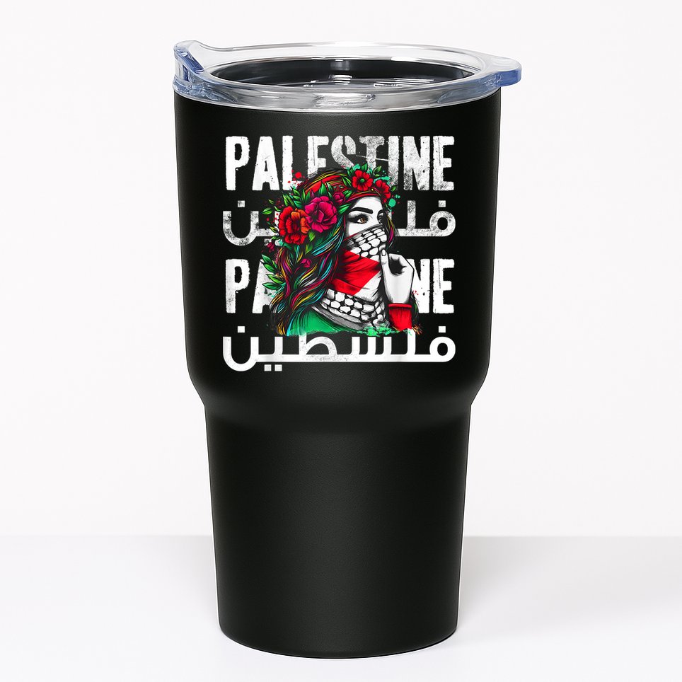 A Palestinian Girl Wearing A Palestinian Bandana Palestine Tumbler