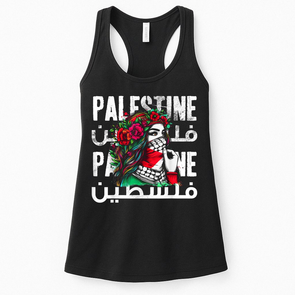 A Palestinian Girl Wearing A Palestinian Bandana Palestine Womens Tank Top