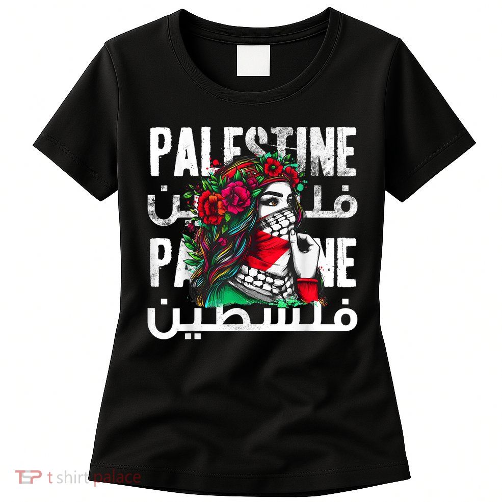 A Palestinian Girl Wearing A Palestinian Bandana Palestine Womens T-Shirt