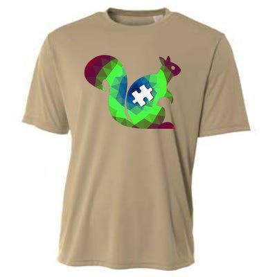 Autism Puzzle Gifts With Squirrel Cooling Performance Crew T-Shirt