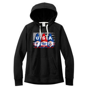 American Patriotic Gnomes Usa 4th Of July Meaningful Gift Women's Fleece Hoodie