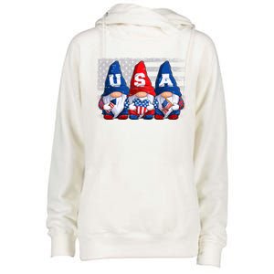 American Patriotic Gnomes Usa 4th Of July Meaningful Gift Womens Funnel Neck Pullover Hood