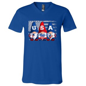 American Patriotic Gnomes Usa 4th Of July Meaningful Gift V-Neck T-Shirt