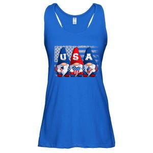 American Patriotic Gnomes Usa 4th Of July Meaningful Gift Ladies Essential Flowy Tank