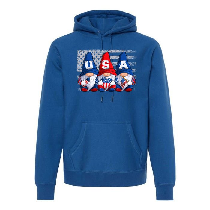 American Patriotic Gnomes Usa 4th Of July Meaningful Gift Premium Hoodie