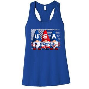 American Patriotic Gnomes Usa 4th Of July Meaningful Gift Women's Racerback Tank